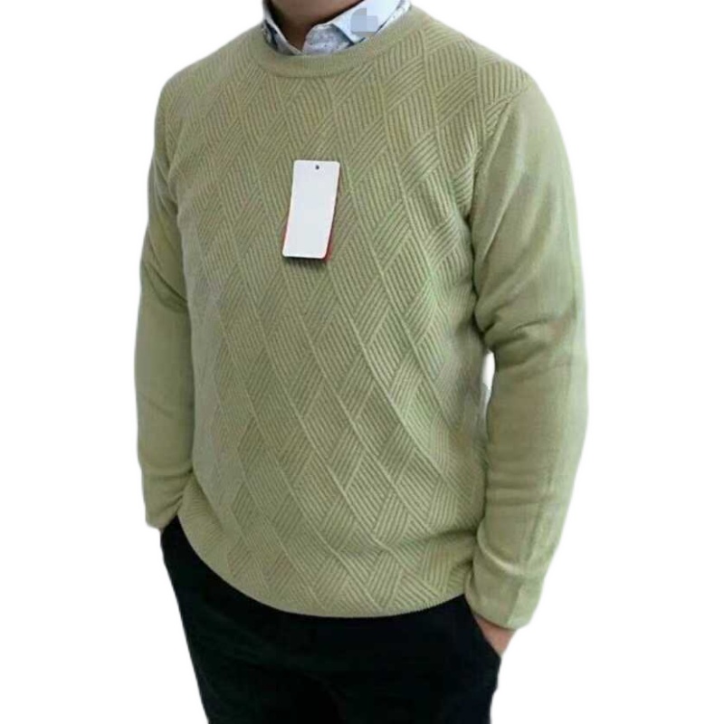 内蒙古鄂尔多斯市100%山羊绒男士圆领羊绒衫秋冬保暖羊毛毛衣