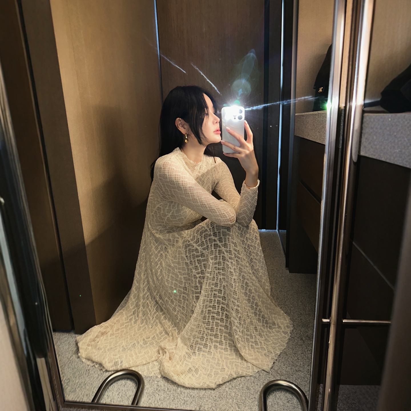 【韩国官网直邮】Partysu韩国代购正品女2025冬季气质修腰连衣裙