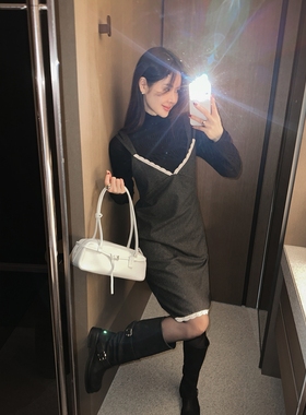 【官网自制 设计师款】Partysu韩国代购正品女2025冬高领衬衫上衣