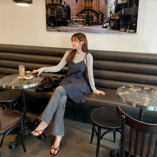 Haners家韩代购 叠穿复古格子吊带连衣裙 女时髦大气2026春夏新品