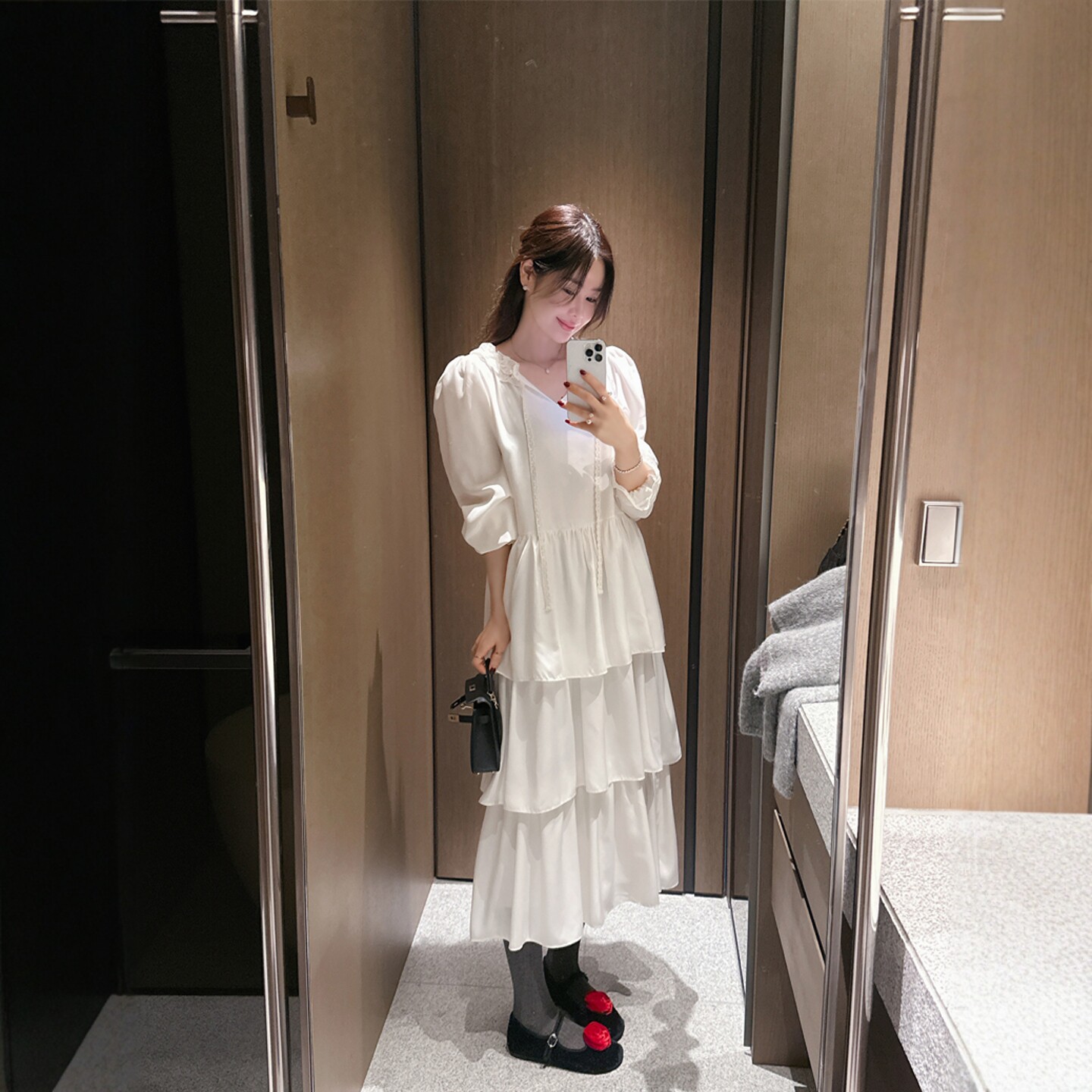 【韩国官网直邮】Partysu韩国代购正品女2025冬季柔美气质连衣裙