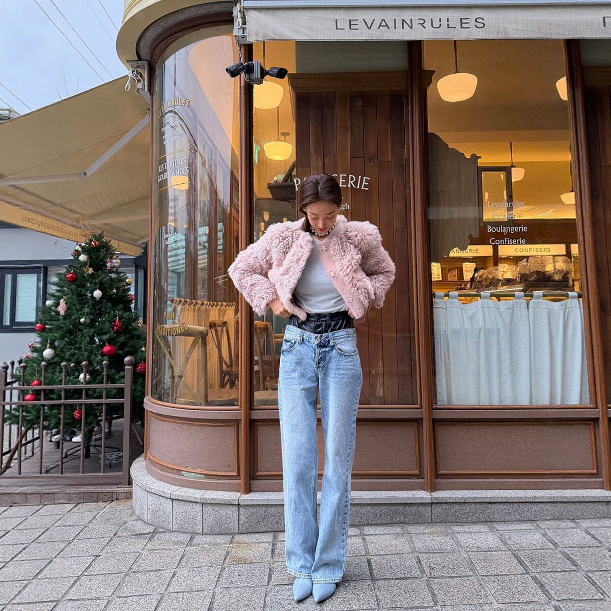 【设计师款】Haners家韩国代购女轻奢2025年冬高定时尚毛绒绒外套