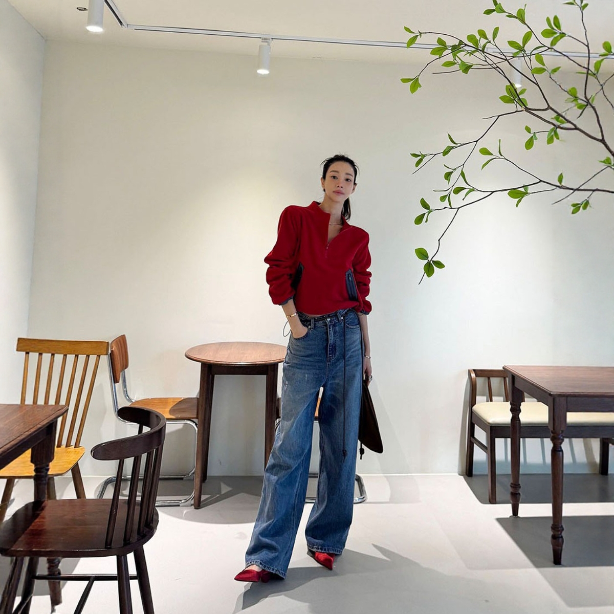 【设计师款】Haners家韩国代购女轻奢2025年冬拼色口袋抓绒上衣