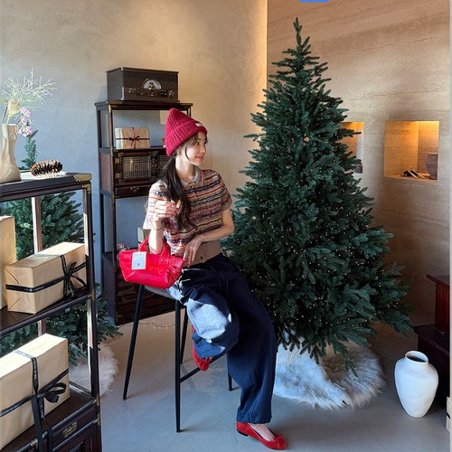 Haners家韩国代购女极简时尚2025年冬季新品魅力蝴蝶结浅口平底鞋