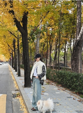 【韩国官网直邮】Partysu韩国代购正品女2025冬季刺绣水洗牛仔裤