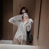 针织衫 女2026甜美绑带喇叭袖 韩国官网直邮 Partysu韩国正品