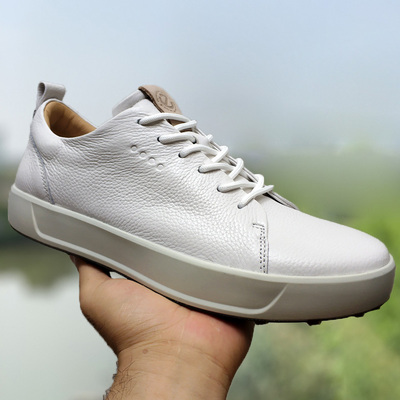 EDCD头层牛皮透气低帮休闲板鞋男