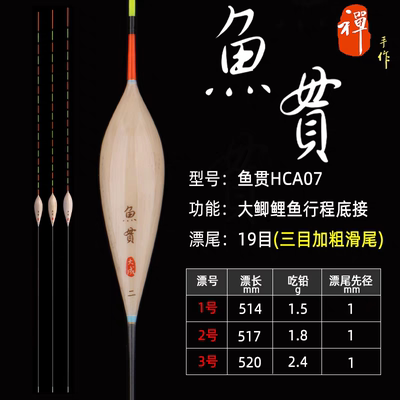 黄大成禅鱼贯系列芦苇鲫鱼浮漂钓黑坑野钓高灵敏HCA01-19透光滑尾