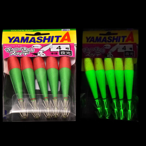 Yamashita日本鱿鱼饵布卷吹筒钩双伞钩夜光火箭鱿鱼吹筒钩假饵