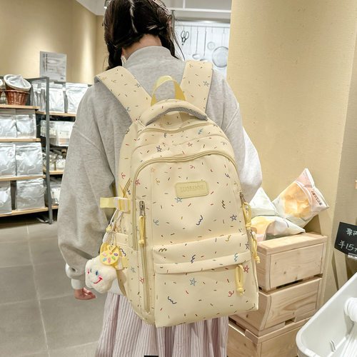 韩版日系可爱星星印花学生双肩包