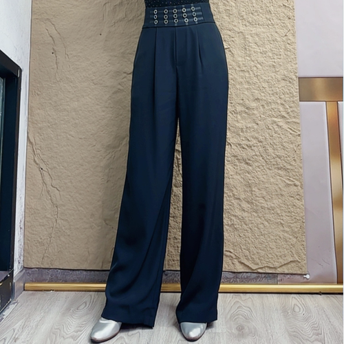 广场舞裤吉特巴B0321摩登舞裤修身垂感时尚显瘦舞裤高腰口袋女裤