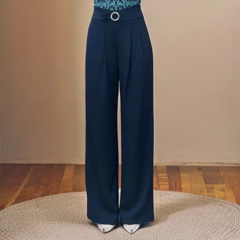 摩登舞裤广场舞裤口袋现代舞裤B0208百搭垂感显瘦跳舞女裤简约