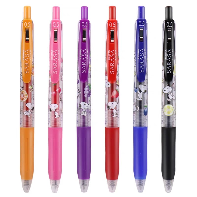 斑马JJ15/ZEBRA限定新款史努比/SARASA彩色系按动中性笔水笔0.5mm