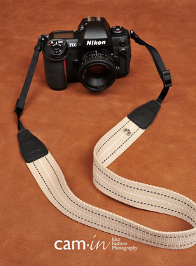 cam-in相机背带复古单反数码挂脖挂绳可调斜挎文艺挂带微单肩带