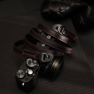 徕卡斜挎肩带 相机背带真皮微单复古挂绳牛皮手工富士数码 cam
