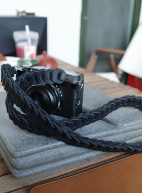 cam-in 手工拼接款意大利植鞣真皮相机背带适用富士徕卡 LCS-045