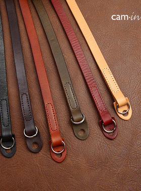 cam-in 真皮微单相机背带 牛皮圆孔型适用富士索尼徕卡肩带 CS201