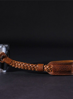 cam-in 相机手腕带真皮编织手绳适用于徕卡索尼富士微单数码手带