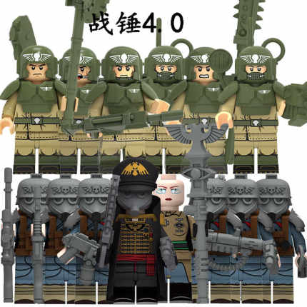 战40K锤星际战士喷火兵军士人仔士兵武器拼装重锤克里格积木玩具
