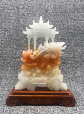 树脂开业新款上市中式跃龙门办公室客厅家居玄关摆件雕刻工艺品