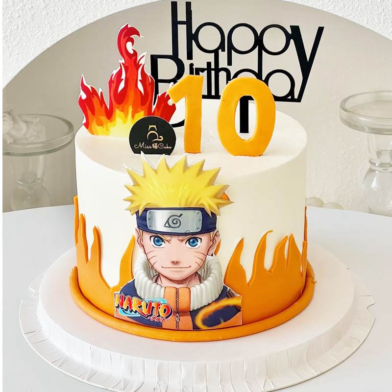 火影忍者漩涡鸣人糯米纸糖纸生日蛋糕装饰烘焙用纸定制打印