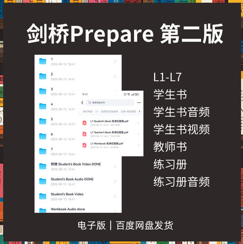 剑桥prepare第二版备考KPF教材 1-7级学生书教师书练习册音视频