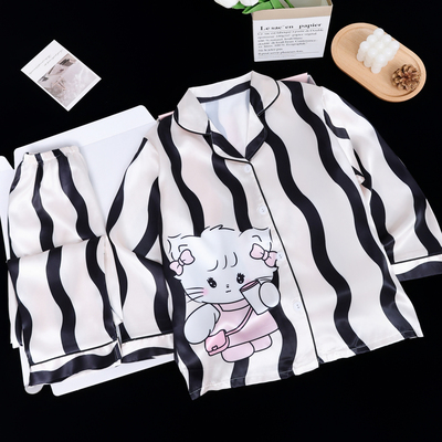 女童冰丝春秋丝绸夏儿童家居服