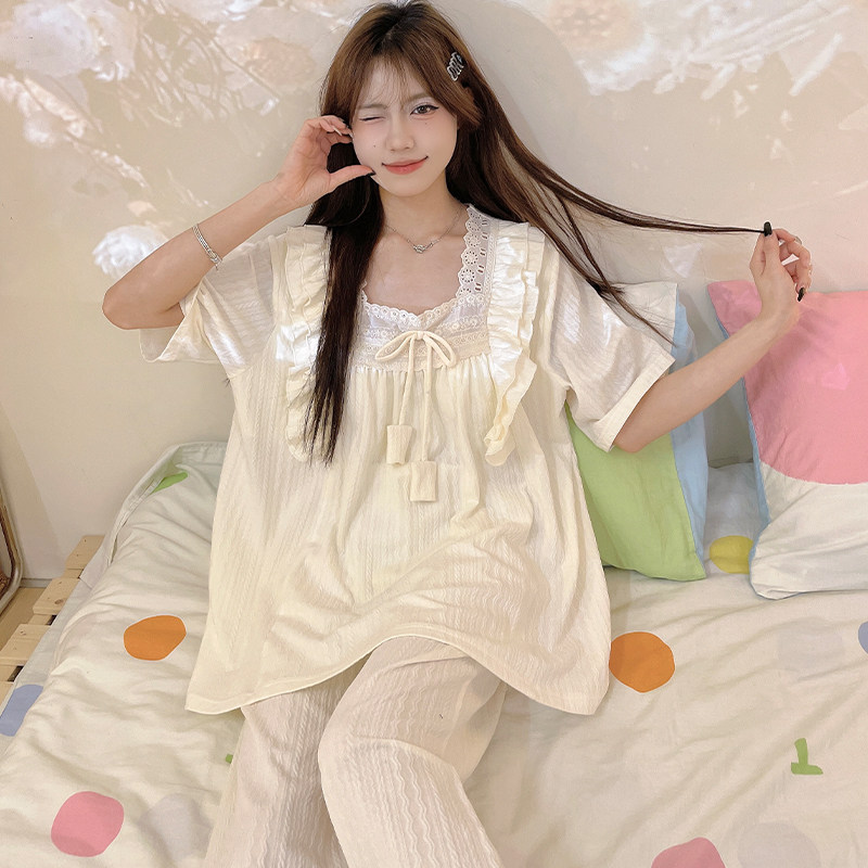 夏季公主风儿童女童中大童家居服
