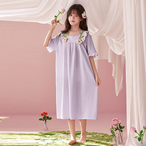 女童家居服女孩大童睡衣短袖裙子