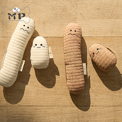 韩代宠物纯棉表情米粒年糕条玩具