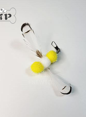 『Memory Pet』韩国enewto宠物猫咪黄色虫子翅膀逗猫棒替换头玩具