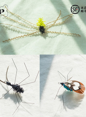 部分现货~韩国正品宠物猫咪仿真蚂蚁毛虫蜘蛛逗猫棒配饰玩具