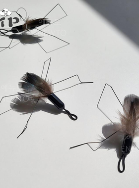 现货~韩国进口enewto宠物猫咪互动玩具黑色蚊子逗猫棒替换头