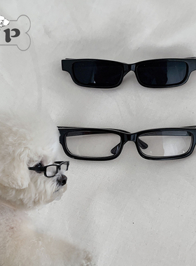 『Memory Pet』韩国代购seenii宠物狗狗黑色炫酷方形眼镜墨镜