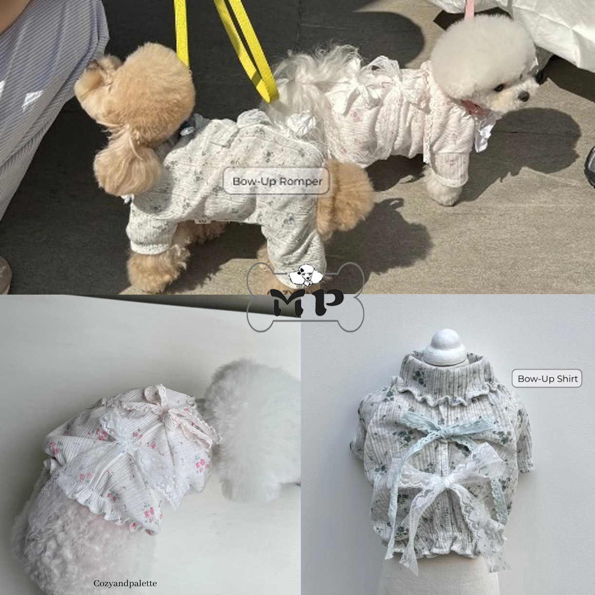 韩代宠物蕾丝蝴蝶结花上衣四脚衣