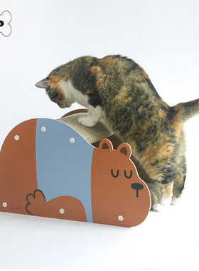 韩代猫薄荷小熊板双层磨爪猫抓板