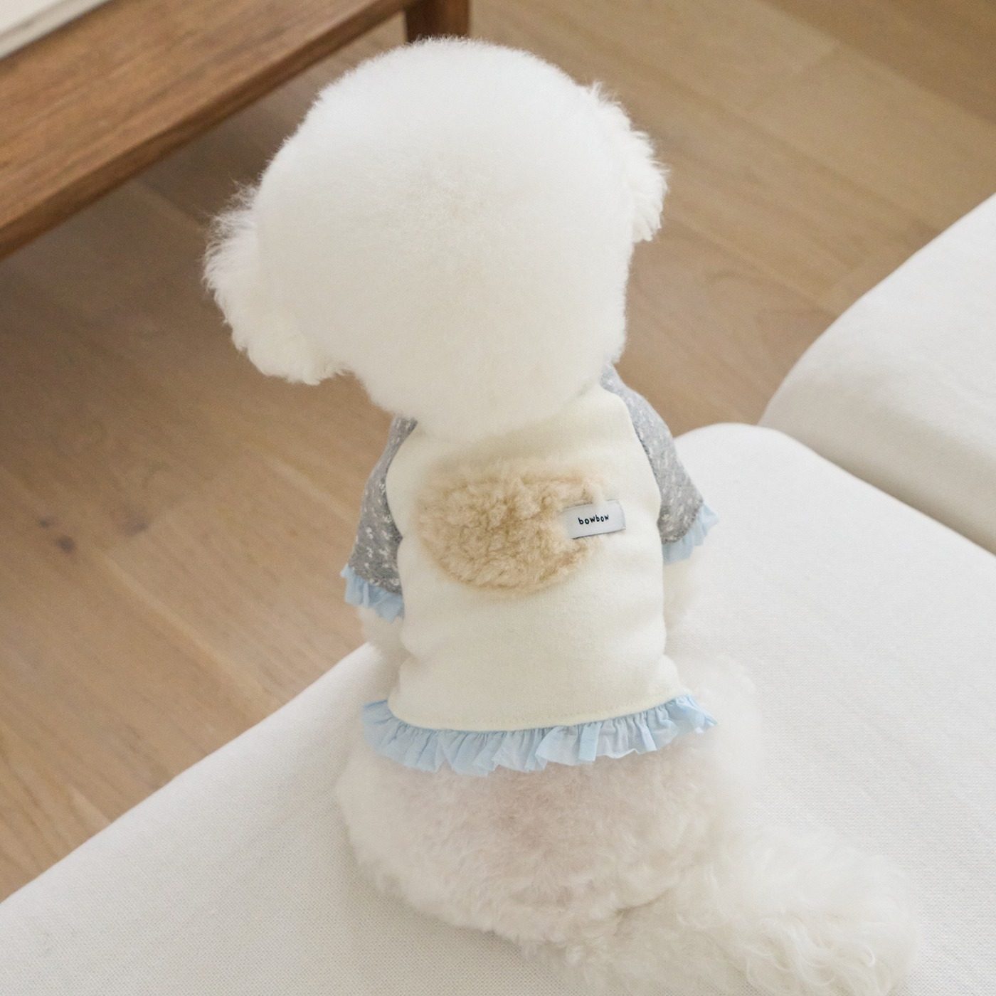 bowbow宠物口袋插肩袖荷叶边T恤