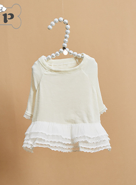 『Memory Pet』韩国louisdog秋季宠物白色玫瑰蛋糕群蕾丝连衣裙