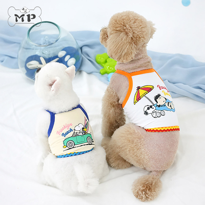 韩代宠物史努比印花凉感露脐T恤