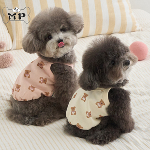 『Memory Pet』韩国代购bennys宠物春夏可爱小熊蝴蝶结吊带背心