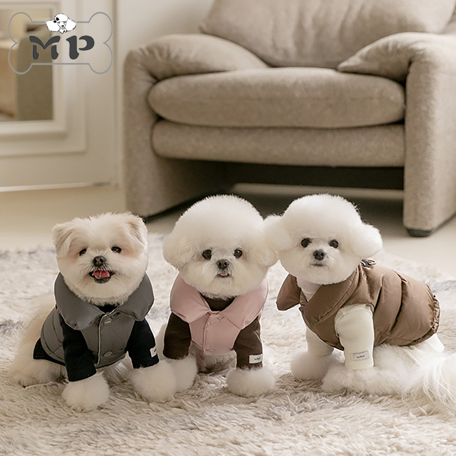 韩代宠物可牵引马甲羽绒服外套