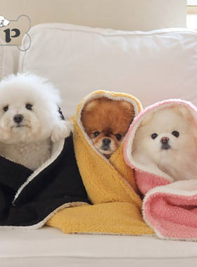 『Memory Pet』韩国peachprivate宠物保暖便携按扣收纳摇粒绒毯子