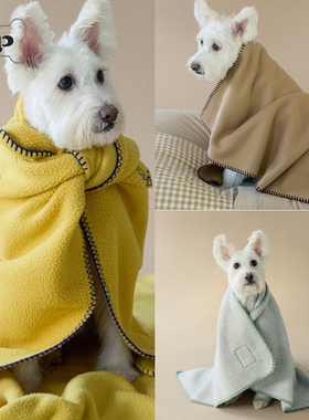 『Memory Pet』韩国代购GOPE宠物轻便柔软绒布撞色缝纫收边毯子