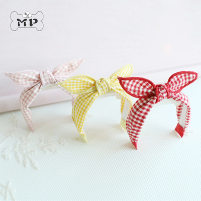 sweetbombom猫狗格子兔耳朵发箍