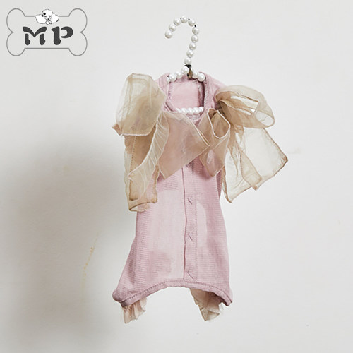 韩代宠物LD网纱蝴蝶结蕾丝四脚衣