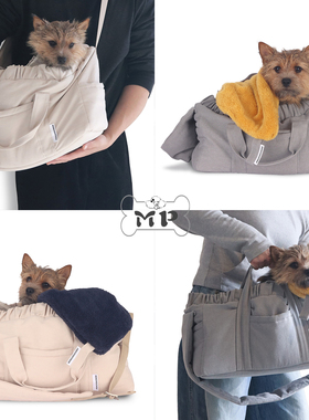 『Memory Pet』韩国monchouchou宠物极简布艺褶皱外出手提斜挎包