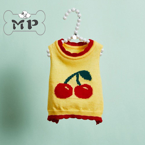 宠物狗狗春夏樱桃针织无袖背心