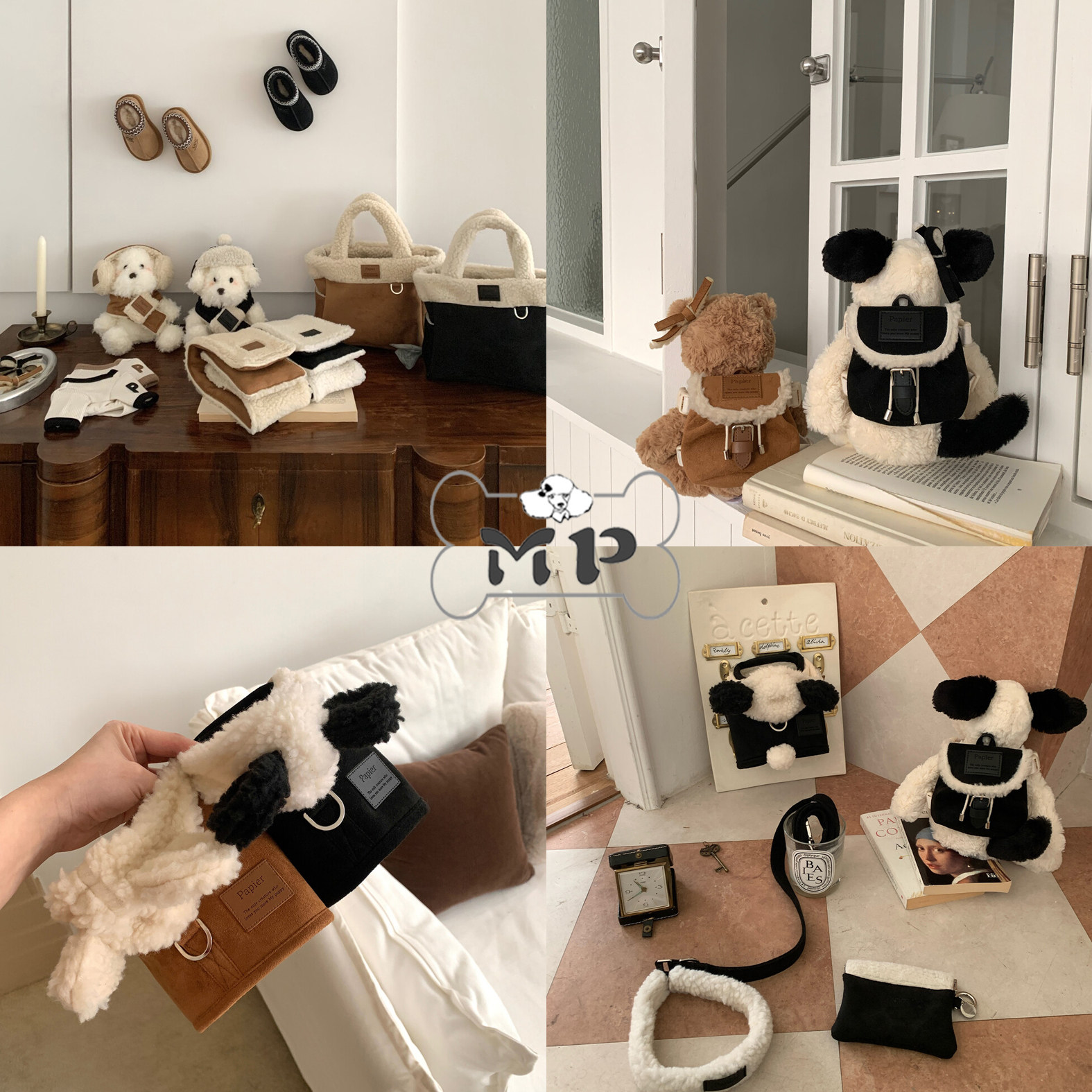 韩代宠物冬季毛绒护耳套围巾胸背