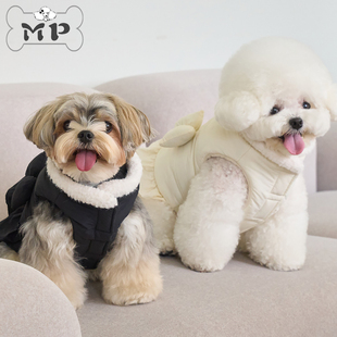 『Memory Pet』韩国bennys冬季宠物荷叶边加棉蝴蝶结棉服马甲外套