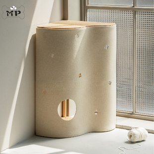 韩国直邮OL宠物环保白桦木猫抓垫迷你猫塔房子猫窝 Pet Memory